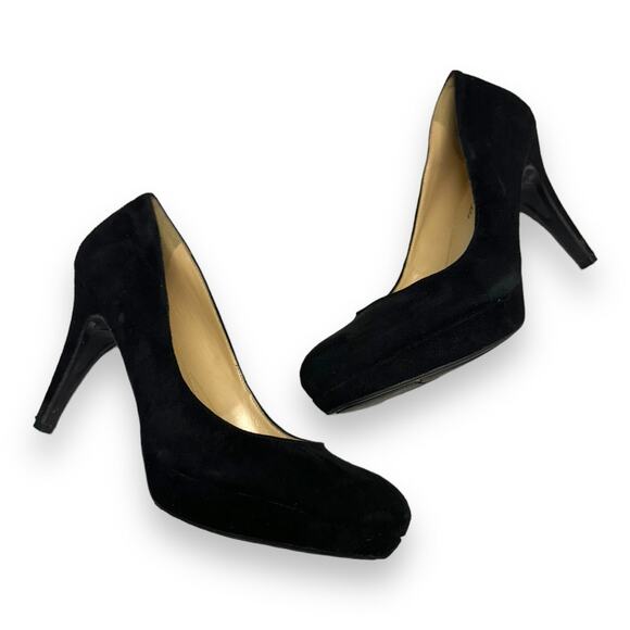 Marc Fisher Womens Shoes Sz 8 M Black Heels Rounded Toe Platform Pumps - Picture 3 of 7